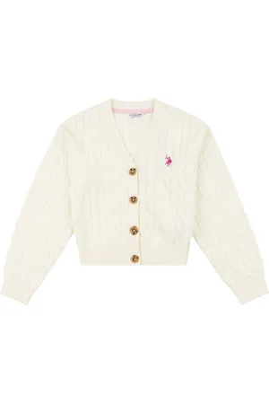 U.S. Polo Assn. Dziewczęcy kardigan U. S. Polo Assn. z dzianiny o warkoczowym splocie10
