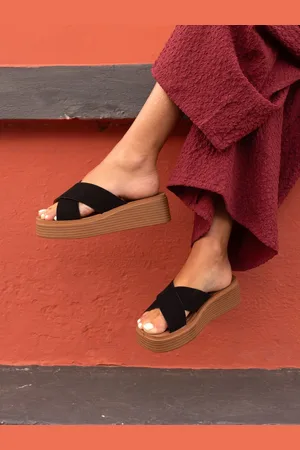 Novo BRUNO Cross Strap Flatform Mule SandalsEU 36 (UK 3)