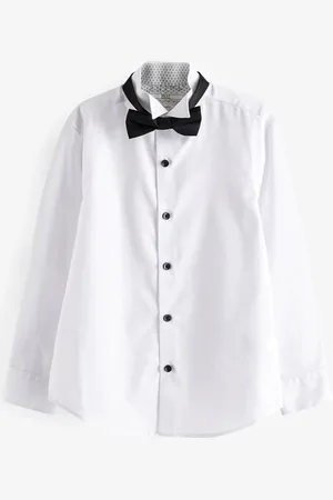 Next Long Sleeve Smart Shirt with Bowtie (3-16yrs)9 lat (134 cm)