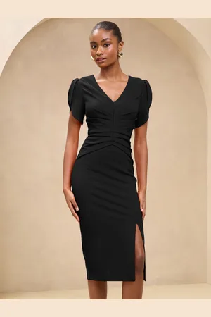 Lipsy London Tulip Sleeve Ruched Midi Bodycon Dress34