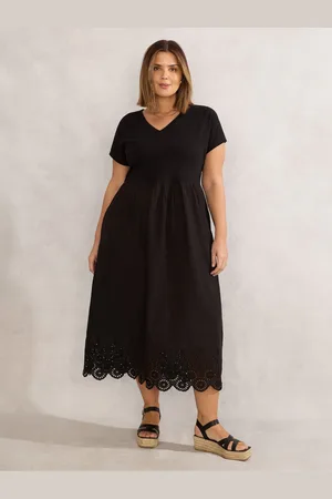 Live Unlimited London Curve Jersey Woven Mix 100% Cotton T-Shirt Dress48