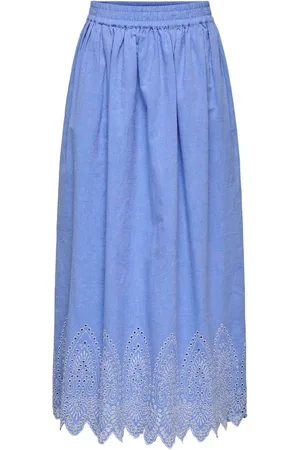 ONLY Broderie Edge 100% Cotton Maxi SkirtS 8