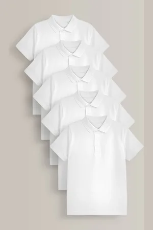 Next Bawełniane szkolne koszulki polo z krótkim rękawem, 100% bawełna (3-16 lat)9 lat (134 cm)