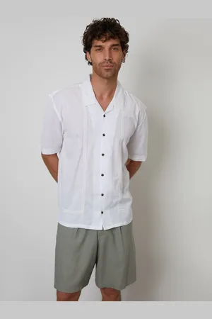 Threadbare Relaxed Fit Linen Blend Lace Trim ShirtS