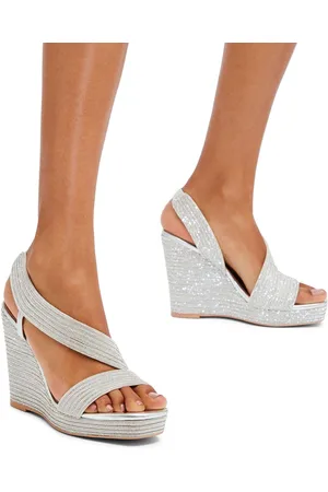 Carvela Grey Chrome Gala Wedge Jewel 110 SandalsEU 38 (UK 5)