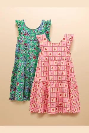 Joules Butterfly Frill Sleeve Print Dress Two Pack98104 cm