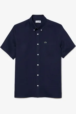 Lacoste Regular Fit Short Sleeved Linen ShirtM