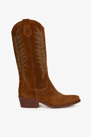 PENELOPE CHILVERS Goldie Embroidered Cowboy Brown BootsEU 37 (UK 4)