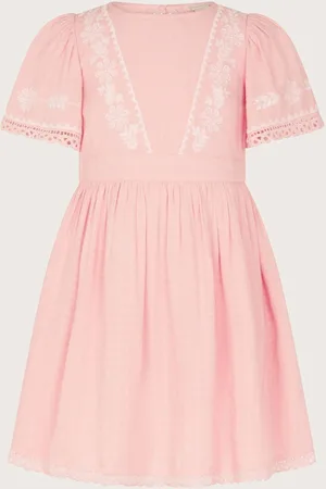 Monsoon Floral Embroidered Short Sleeve Dress9 lat (134 cm)