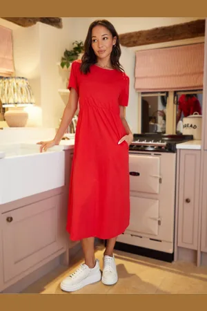 Threadbare 100% Cotton Leopard Print Smock Style Midi Dress38