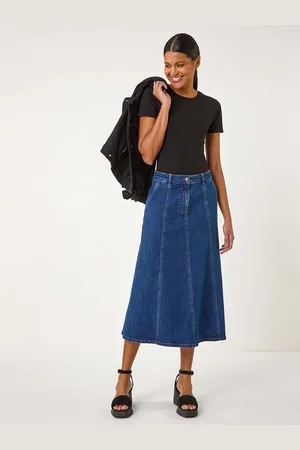 Roman Denim Panelled Midi Skirt42
