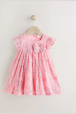 Next Broderie Mesh Bow Baby Dress (0mths-2yrs)56 cm