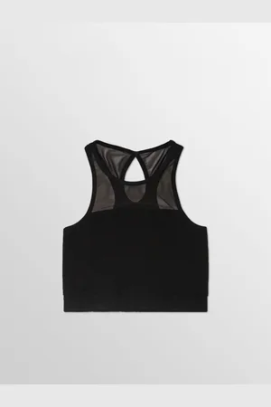 Pineapple Mesh Panel Crop TopXS