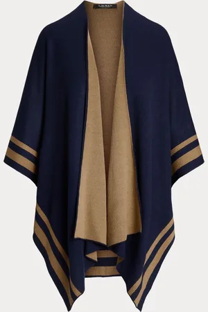 Ralph Lauren Acrylic Stripe Detail Brown PonchoJeden