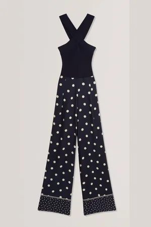 Ted Baker Carmman Knit Bodice Polkadot Trouser Jumpsuit42