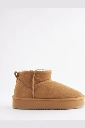Next Shower Repellent Suede Faux Fur Lined Platform BootsEU 37 (UK 4)