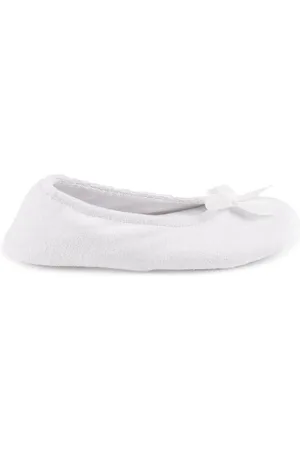 Totes Isotoner Terry Ballet Slippers With BowXL