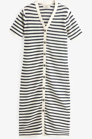 Barbour 100% Cotton Isla Knitted Stripe Midi Dress42
