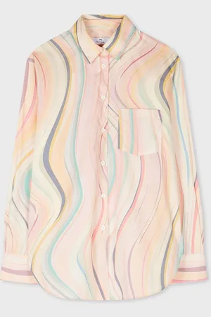 Paul Smith 100% Cotton Swirl Print Pink Shirt42