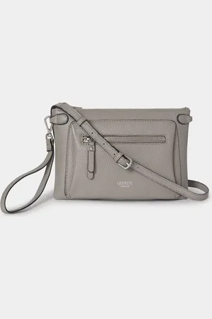 Osprey Grey The Ruby Leather Cross-Body Clutch BagJeden
