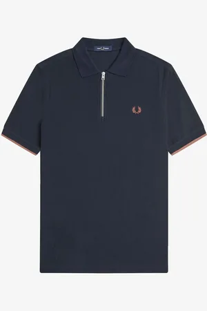 Fred Perry Crepe Pique Zip Neck Polo Shirt
