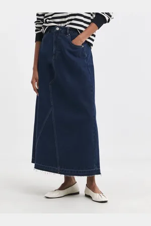 JD Williams Raw Edge A-Line Denim 100% Cotton Skirt40