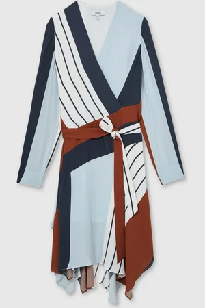 Reiss Eloise Stripe-Print Wrap Dress40