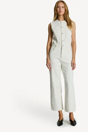 Paige Cirie Ankle Denim White Jumpsuit38