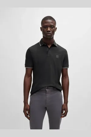 HUGO BOSS Passertip Logo Patch Slim Fit Pique Polo ShirtL