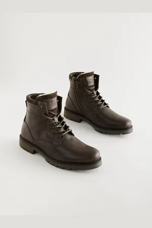 Next Leather Zip Up Borg Lined BootsEU 42 (UK 8)
