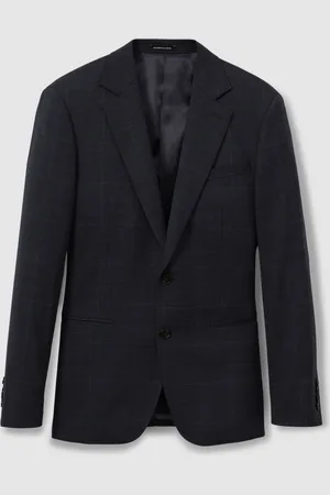 Reiss Grace Single-Breasted Wool Blend Blazer in Prince of Wales Check44