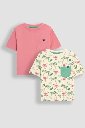 JoJo Maman Bébé Printed and Plain T-Shirts 2 Pack8692 cm