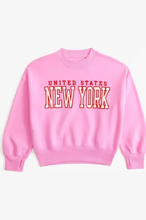 Abercrombie & Fitch Pink New York Applique Crew Sweatshirt11
