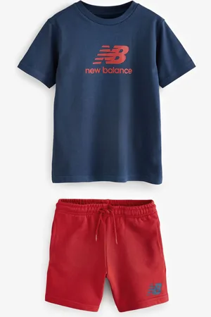 New Balance Boys Stacked Logo 100% Cotton T-Shirt And Shorts Set8
