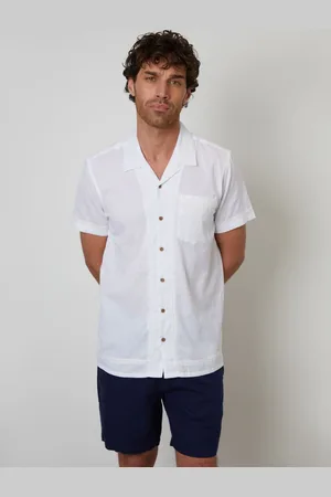 Threadbare Linen Blend Crochet Lace Short Sleeve ShirtS