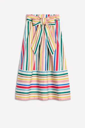 Boden Tie Belt Sateen Midi Skirt46
