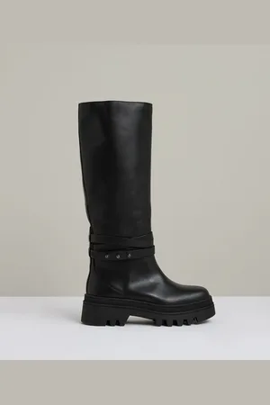 Reiss Albany Leather Chunky Flat Knee-High BootsEU 40 (UK 7)