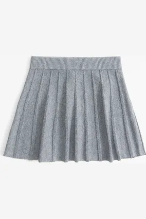 Abercrombie & Fitch Grey Pleated Knitted Skirt13