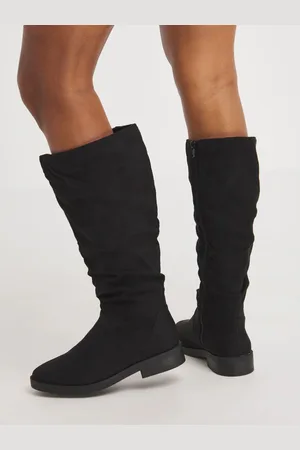 JD Williams Microsuede Ruched Boots in Extra Wide Fit Super Curvy CalfEU 41 (UK 7)