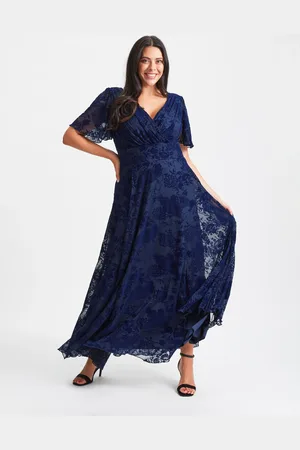 Scarlett & Jo Isabelle Velvet Flock Angel Sleeve Maxi Dress50