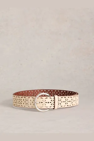 White Stuff Punch Out Floral Print Beltmediumlarge