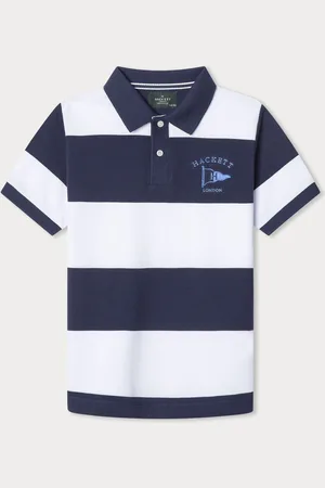 Hackett London Older Boys Blue 100% Cotton Polo Shirt110116 cm