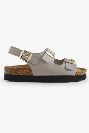 CELTIC & CO. Grey Mid Form Sling Back Sandalseu37