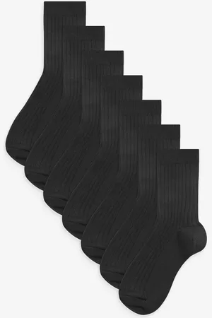 Next Ribbed Cotton Rich Socks 7 PackUK 4-6.5