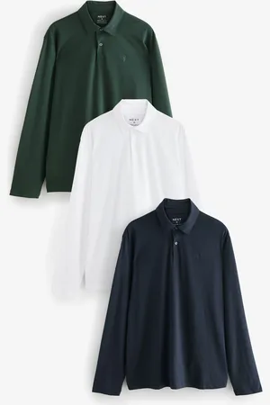 Next Long Sleeve Jersey Polo Shirts 3 PackXL