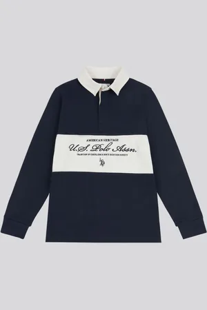 U.S. Polo Assn. U. S. Polo Assn. Boys 100% Cotton Premium Embroidery Rugby Shirt134140 cm