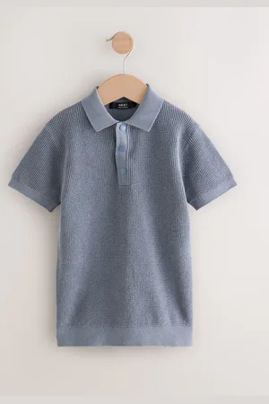 Next 100% Cotton Short Sleeve Knitted Popper Polo Shirt (3-16yrs)16 lat (176 cm)