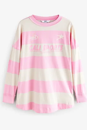 Next Sporty Stripe Football-Inspired Long Sleeve 100% Cotton TopM