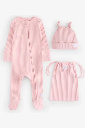 Angel & Rocket Remy 100% Cotton Babygrow with Hat Set7480 cm