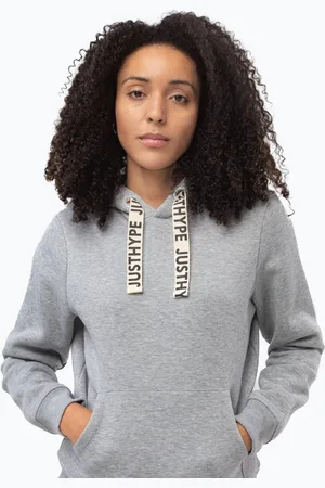 Hype . Womens Grey Drawcord Pullover Hoodie46